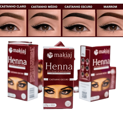 Henna p/ Sobrancelhas Makiaj Makeup 1,5g Henna e 10ml | Unick Make